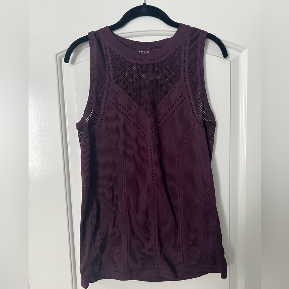 Athleta Mesh Burgundy Tank XL